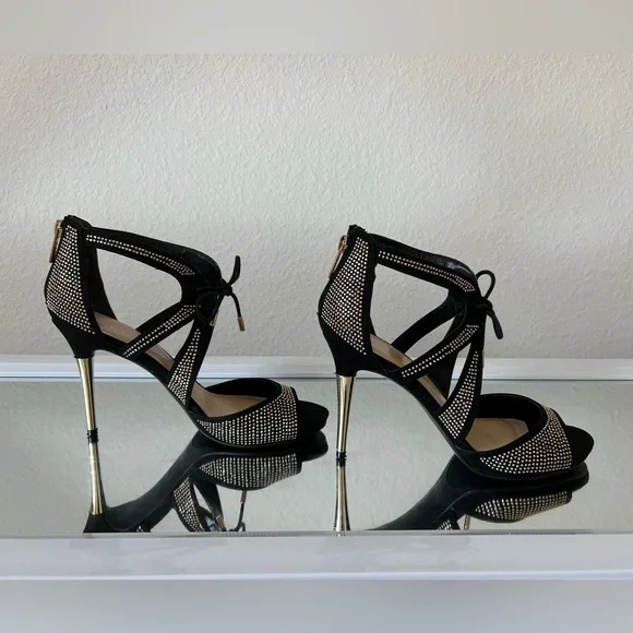 Guess “Bette” Black Rhinestone Heels – Size 8.5M - Picture 5 of 16